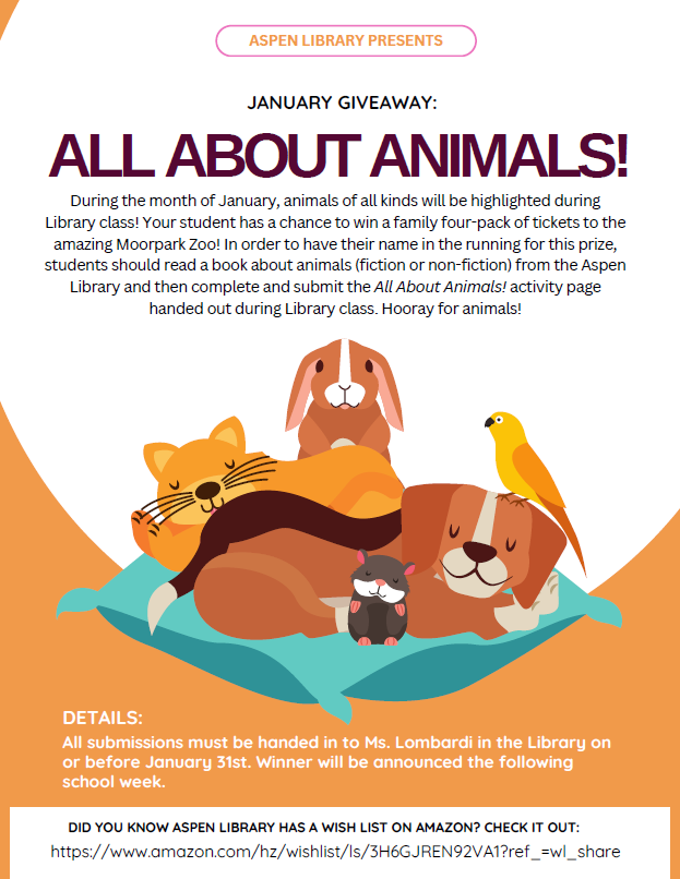  Library All About Animals January 